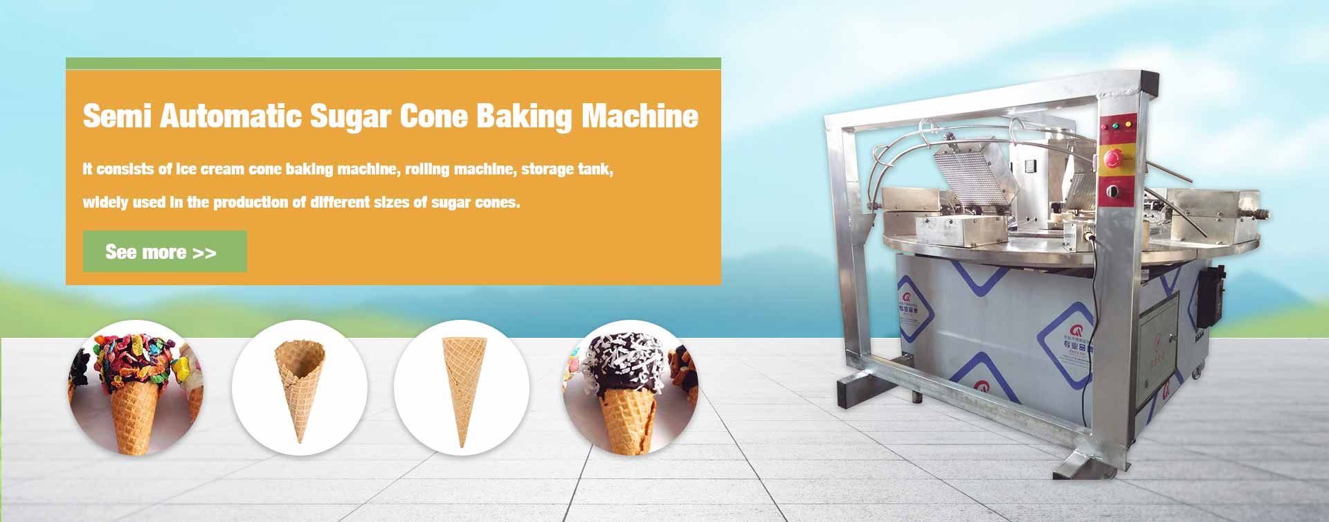 Semi Automatic Sugar Cone Bakin
