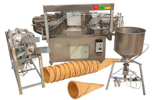 Ice Cream Cone Baking and Rolling Machine